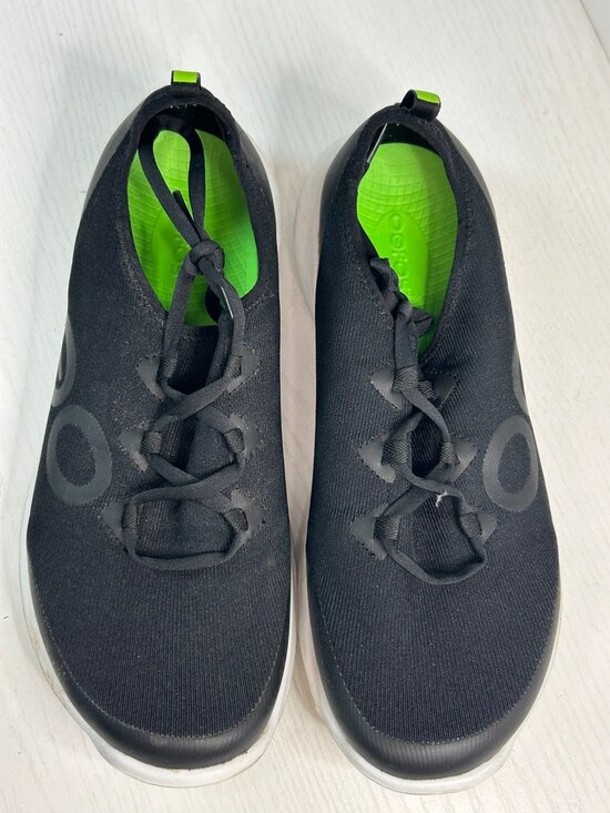 OOFOS Shoes - OOFOS Black Recovery Sneakers Lightweight Knit Lace Up Comfort Walking Shoes